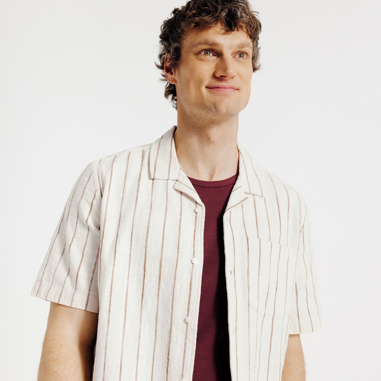 Chemisette en coton ray&eacute;e