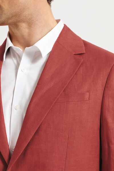 Veste de costume confort motif chevron 100% lin