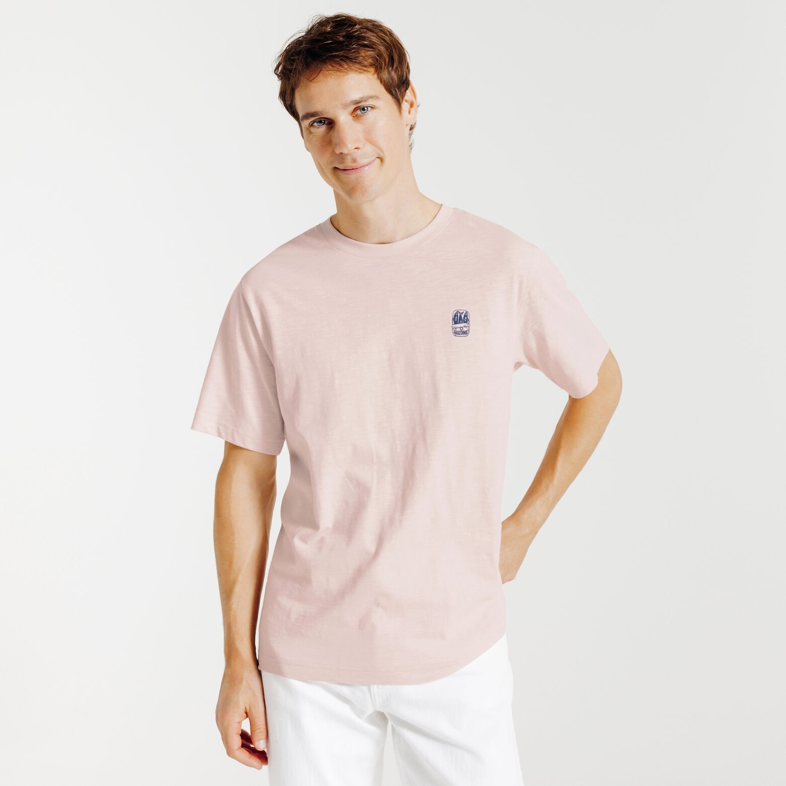 Tee shirt mati&egrave;re flamm&eacute;e broderie poitrine