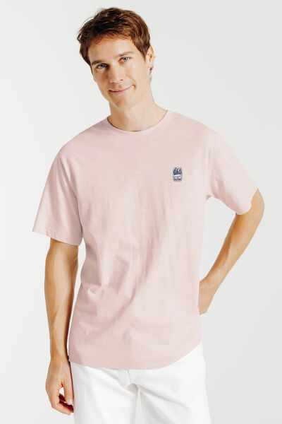 Tee shirt mati&egrave;re flamm&eacute;e broderie poitrine