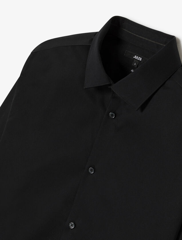 Chemise sans repassage en coton unie slim