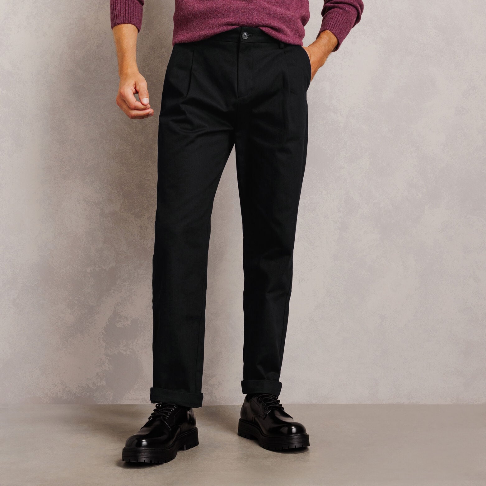 Pantalon chino loose 100% coton