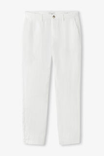 Loose fit chinobroek in 100% linnen