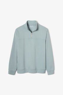 Sweat col montant zipp&eacute; uni