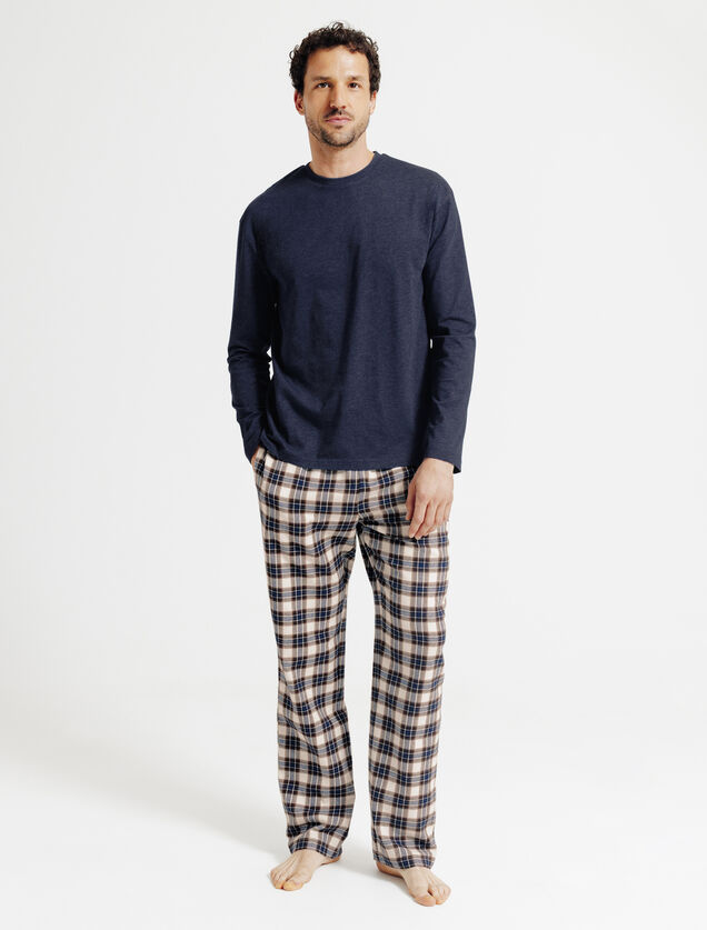 Ensemble pyjama en flanelle &agrave; carreaux