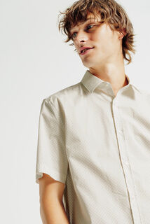 Chemisette en coton imprimé géométrique slim