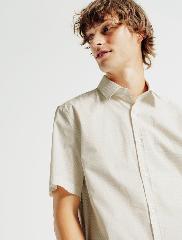 Chemisette en coton imprimé géométrique slim