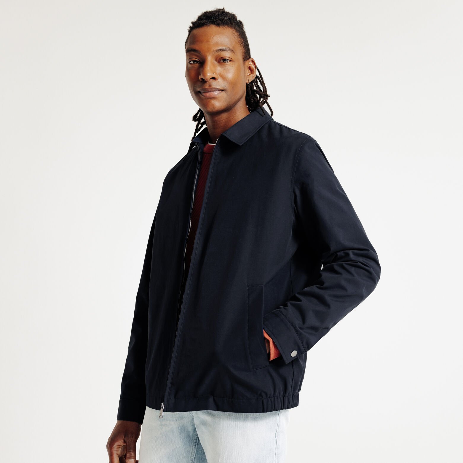Blouson col chemise zipp&eacute;