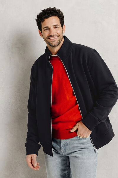 Sweat veste zipp&eacute;e col montant uni heavy weight