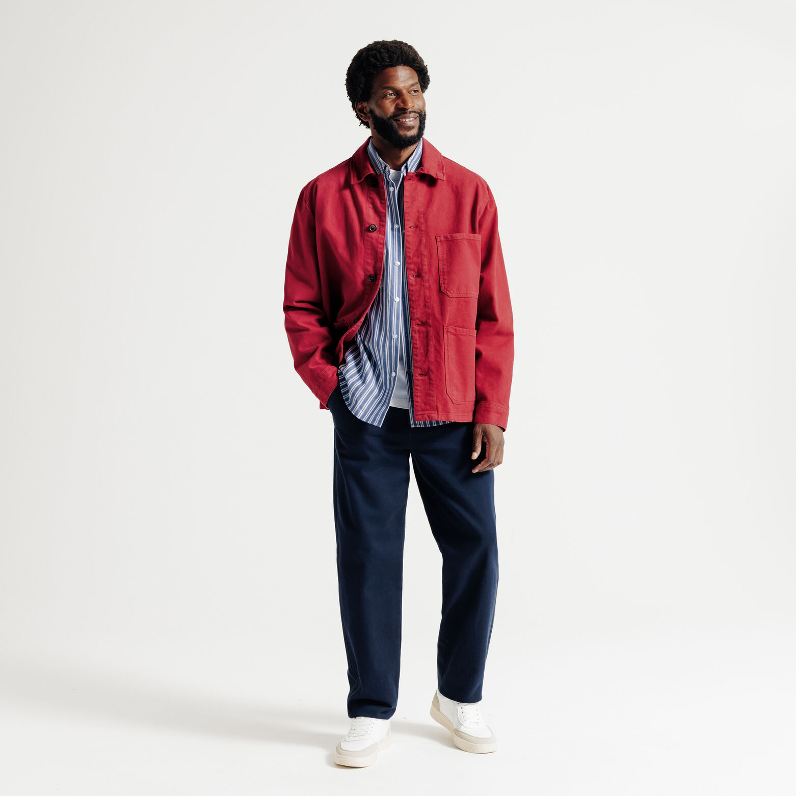 Chemise en coton rayée colorée