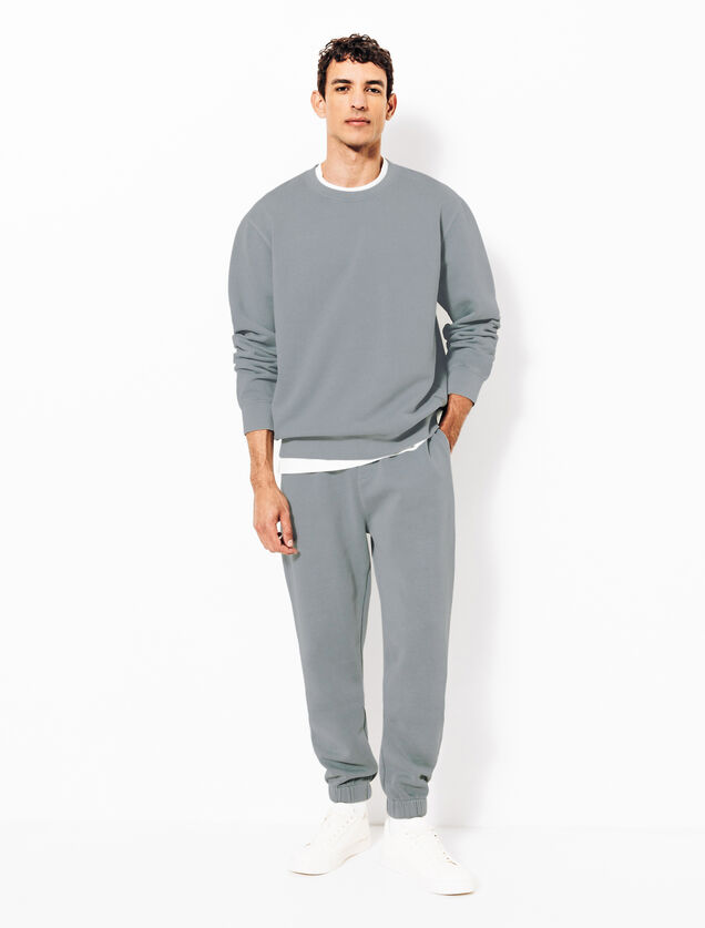 Sweat col rond mati&egrave;re effet d&eacute;lav&eacute;