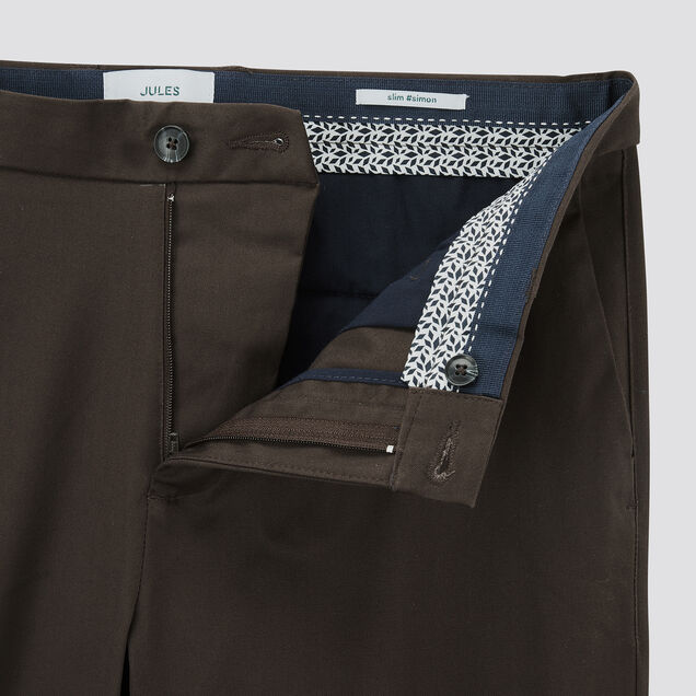 Pantalon chino slim mat en coton recyclé