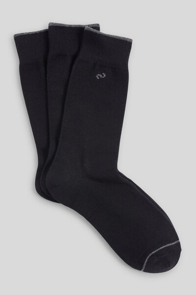 Lot de 3 paires chaussettes unies coton issu de l' Noir