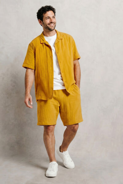 Chemisette en gaze de coton col requin