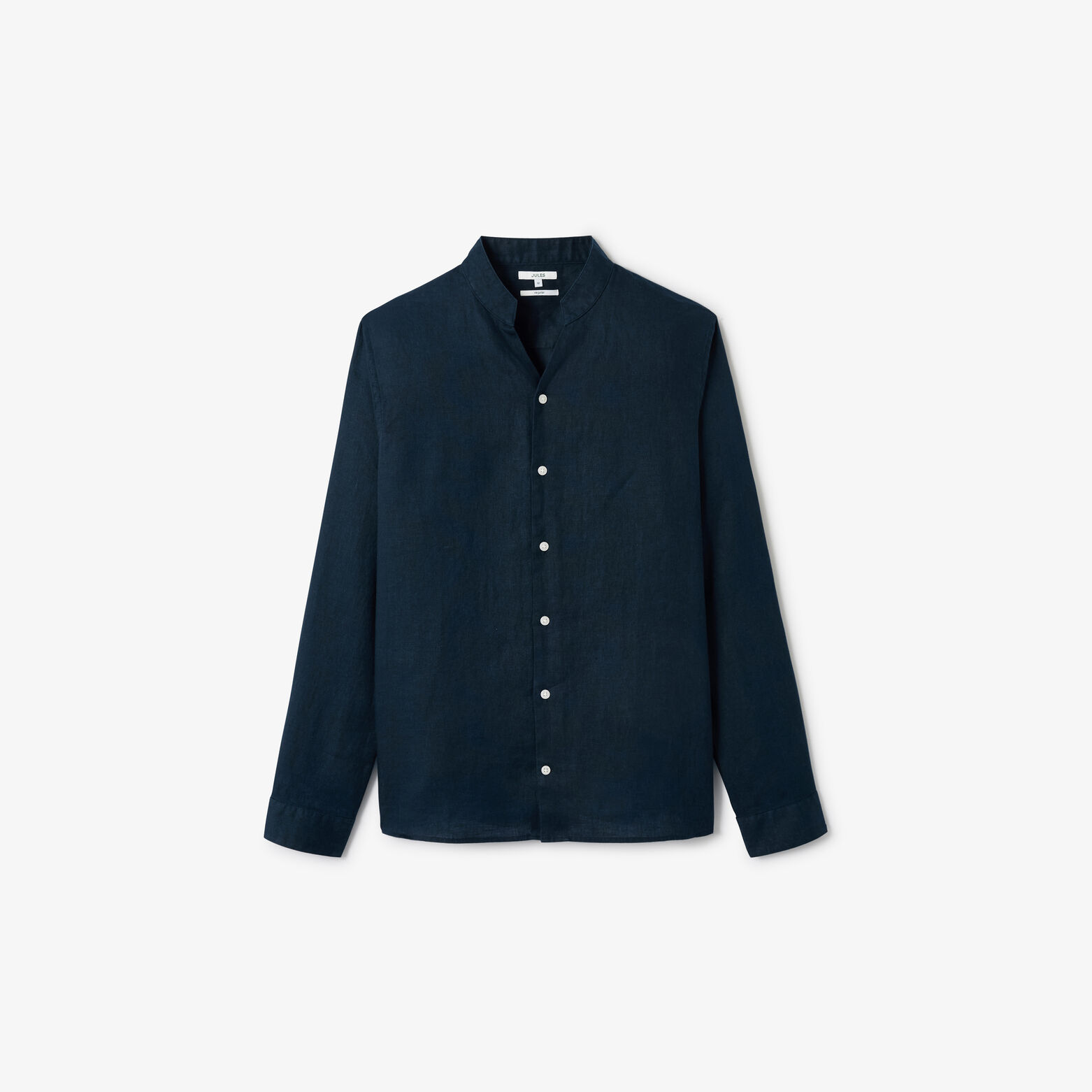 Chemise 100% lin col mao regular unie