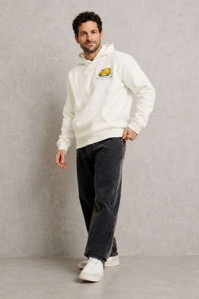 Sweat &agrave; capuche imprim&eacute; devant dos