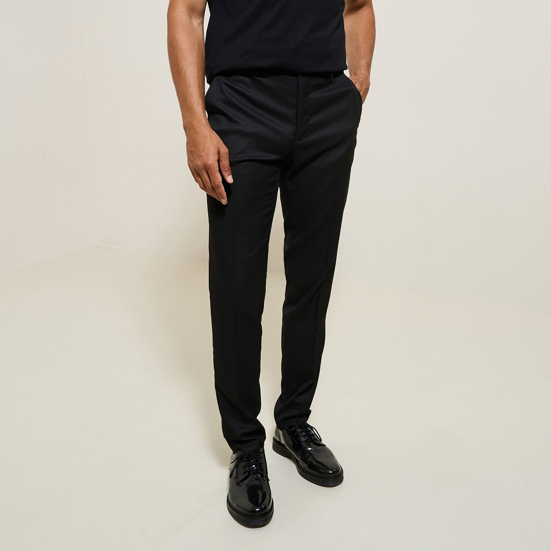 Pantalon de costume noir homme deals