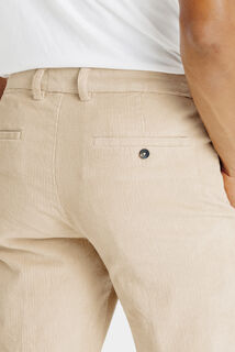 Straight fit chinobroek in fluweel