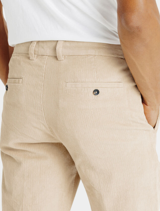 Straight fit chinobroek in fluweel