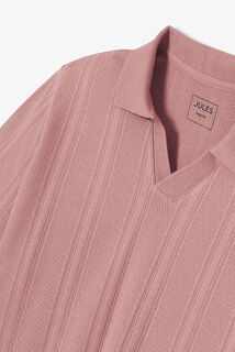 Polo manches courtes col resort à lignes