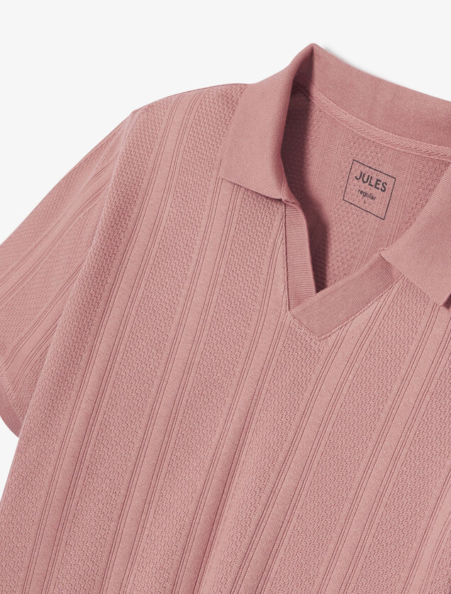 Polo manches courtes col resort à lignes