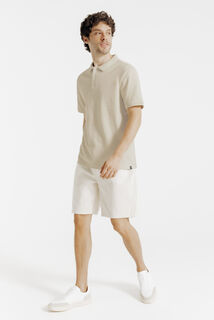 Effen polo in piqu&eacute;katoen met korte mouwen