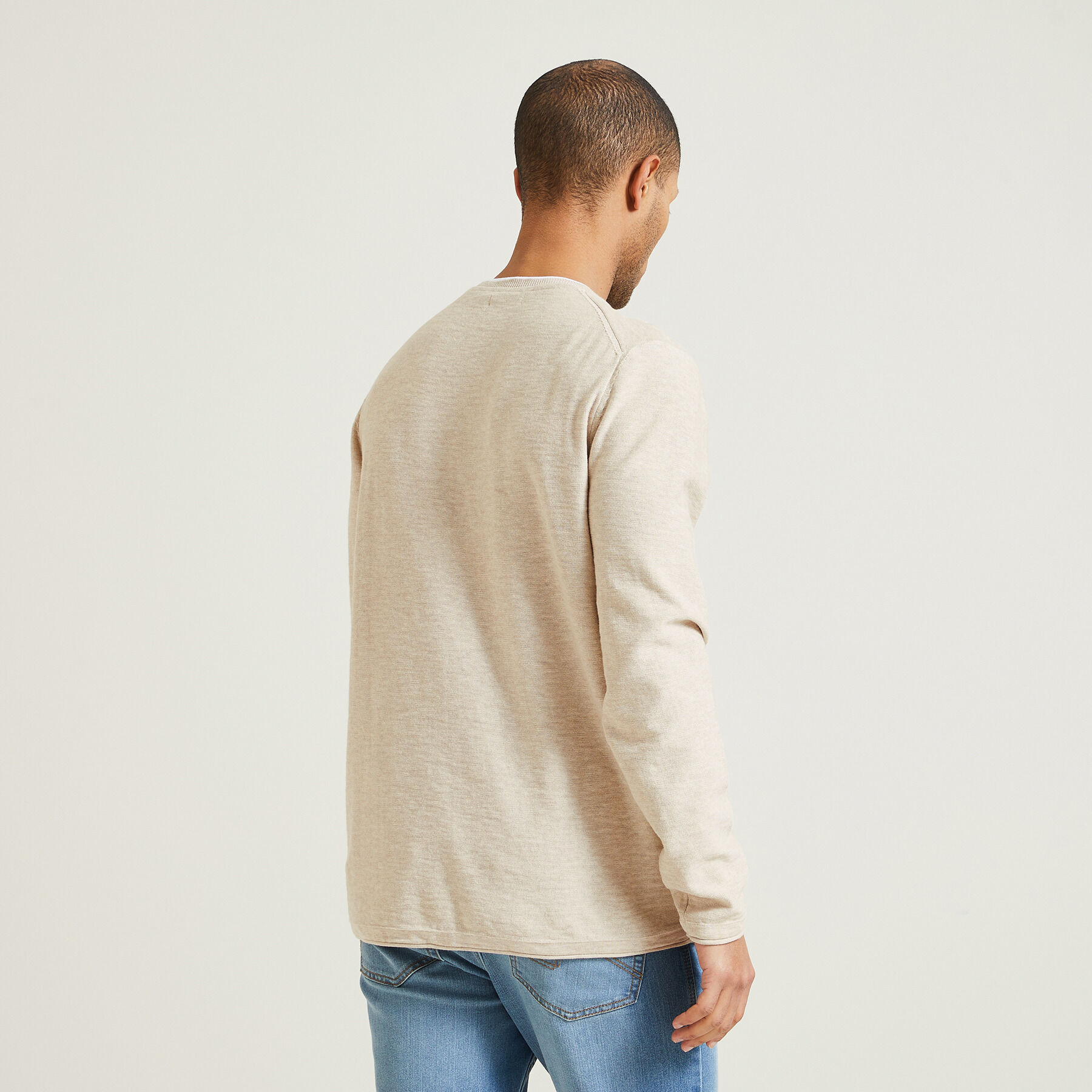 Pull col tunisien 2 en 1 Ecru Jules