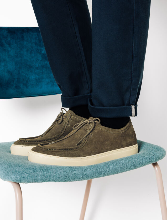 Baskets en cuir suédé esprit derby