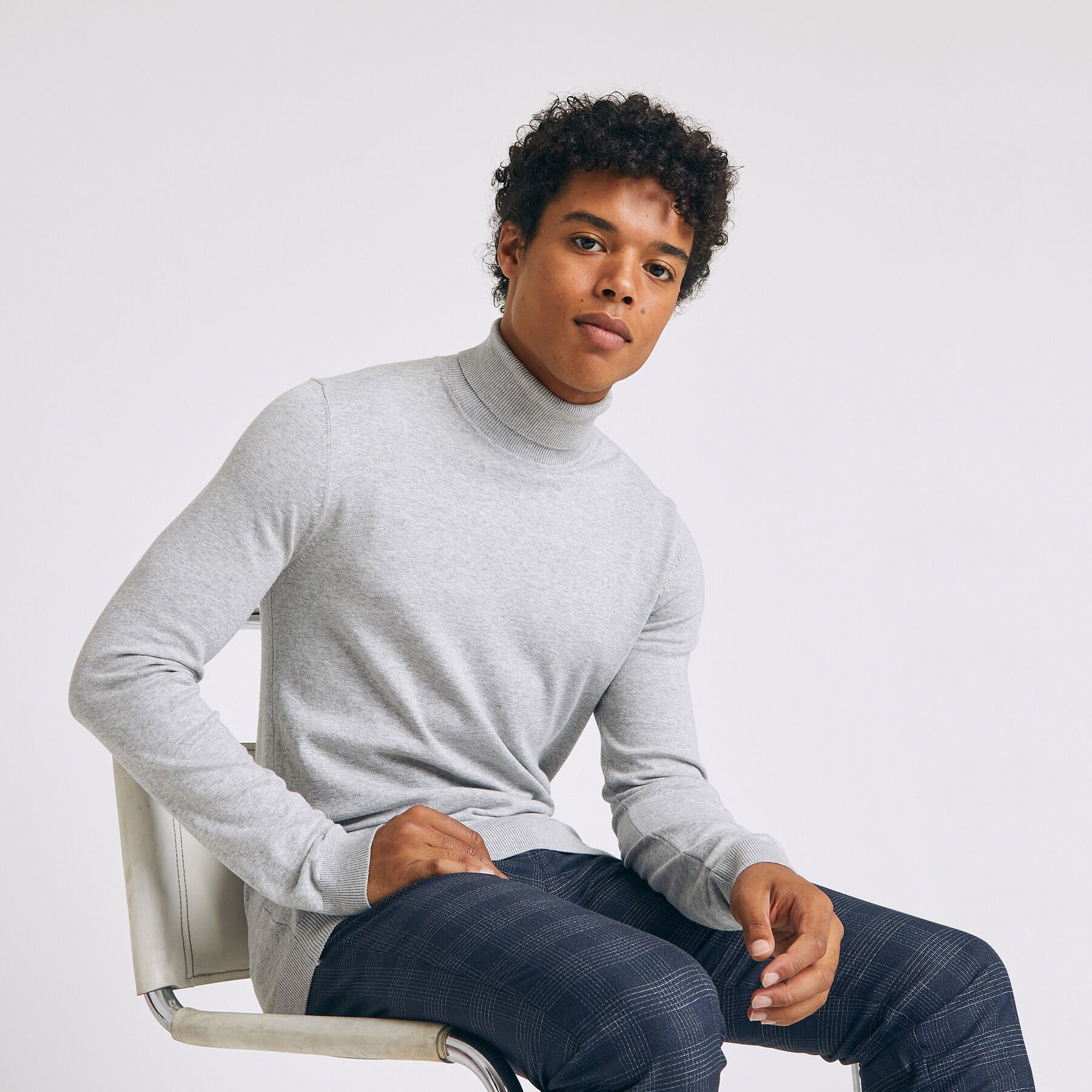 Pull col roulé en coton | Jules