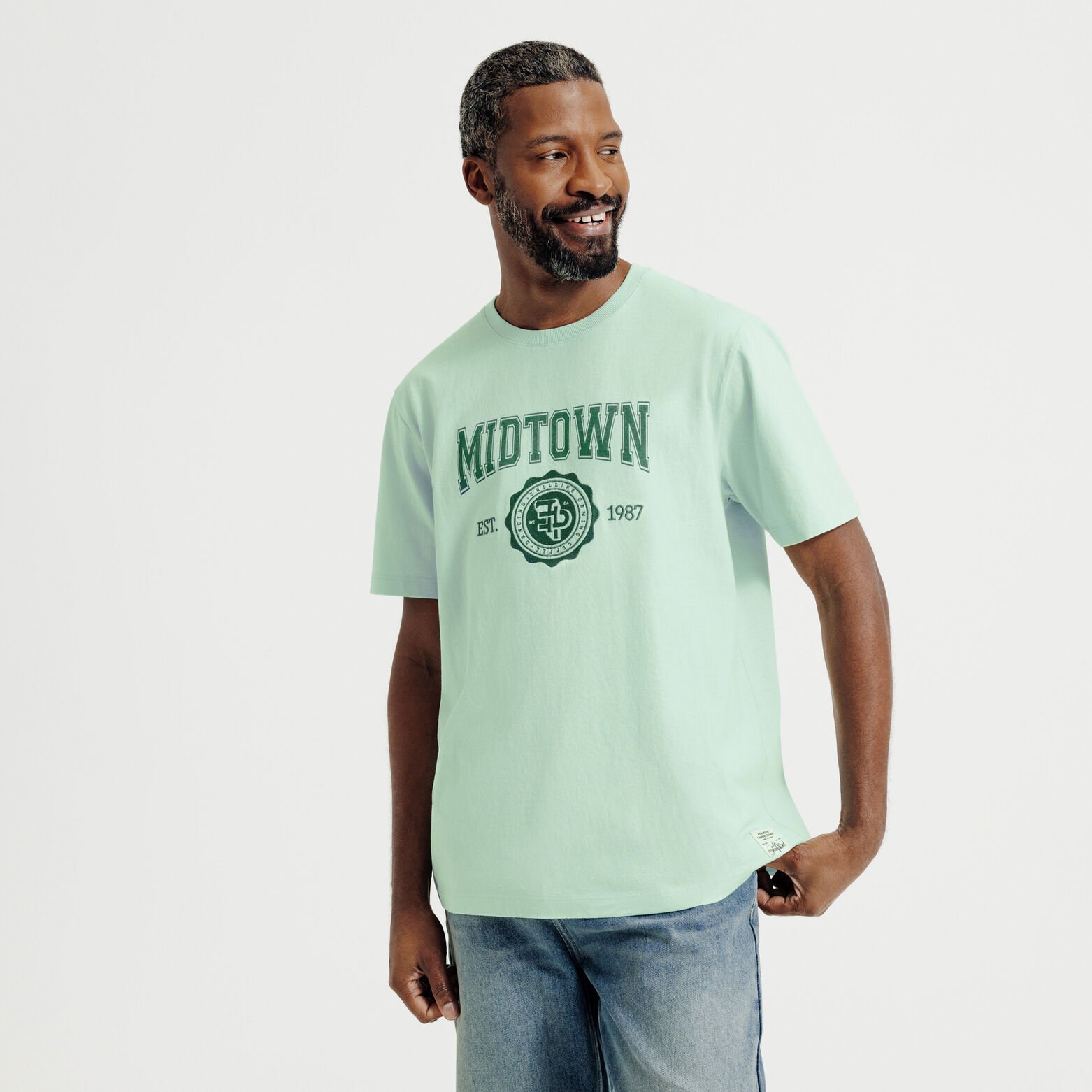 T-shirt in katoen met borduursel vooraan