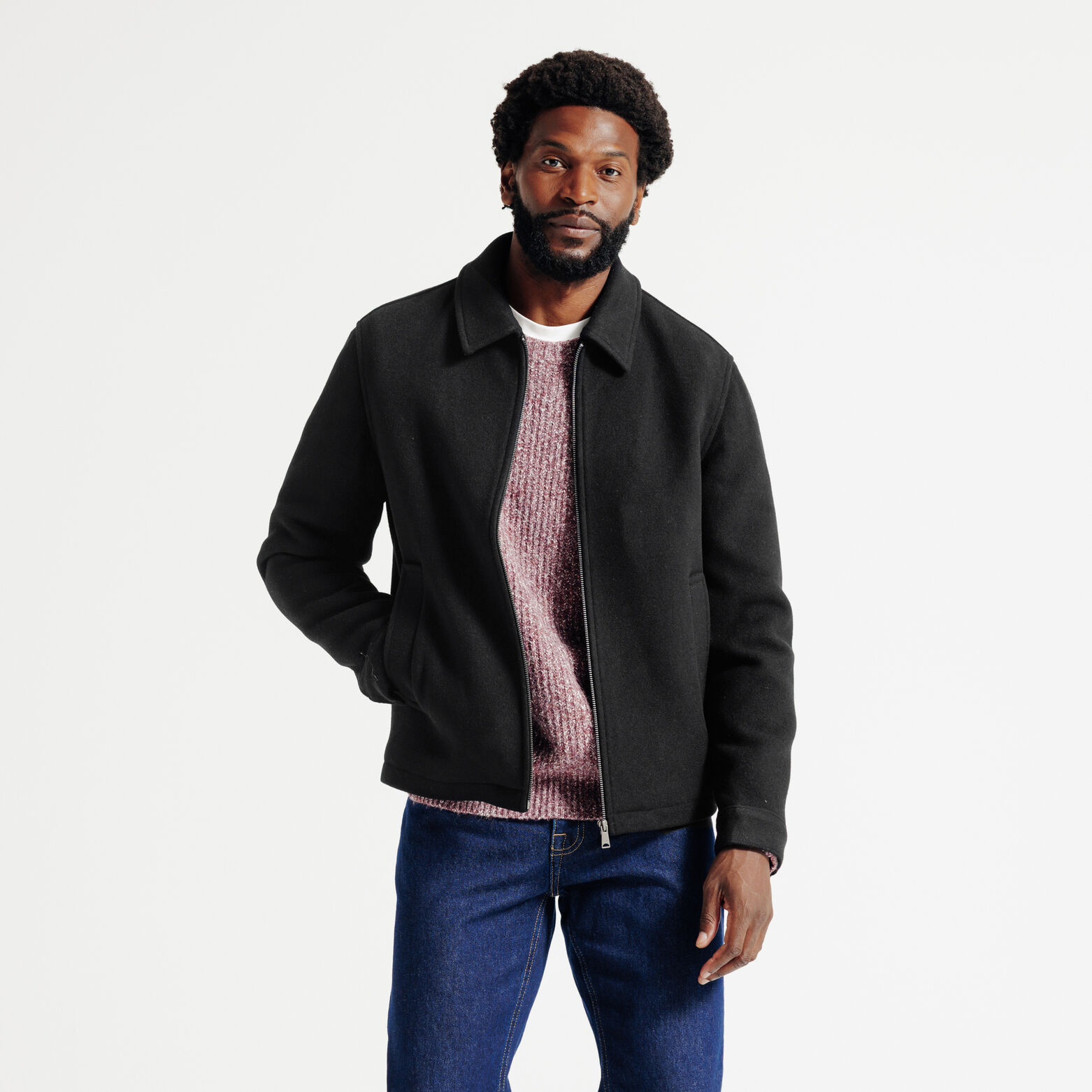 Blouson col chemise zippé