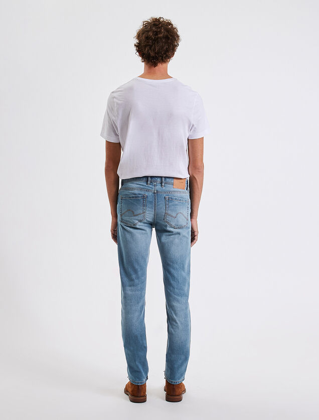 Jean straight en coton et polyester recycl&eacute;s water