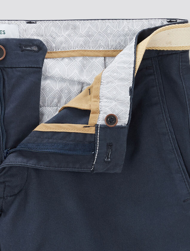 Bermuda chino uni avec ceinture