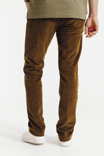 Straight fit chinobroek in fluweel