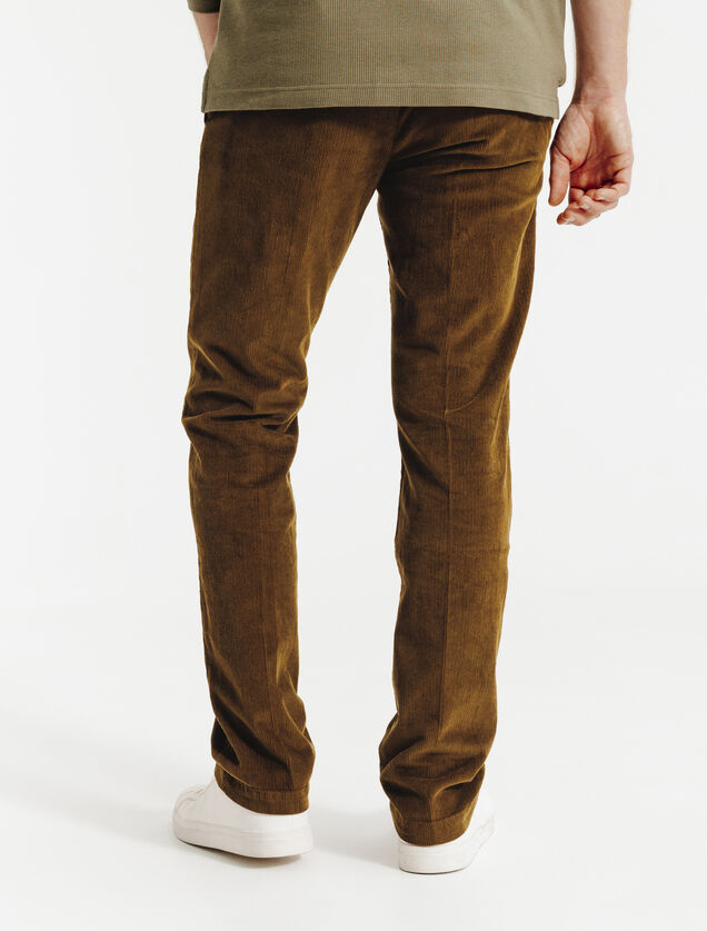 Straight fit chinobroek in fluweel