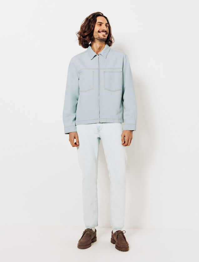 Veste en jean zippée