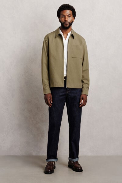 Veste col chemise zipp&eacute;e