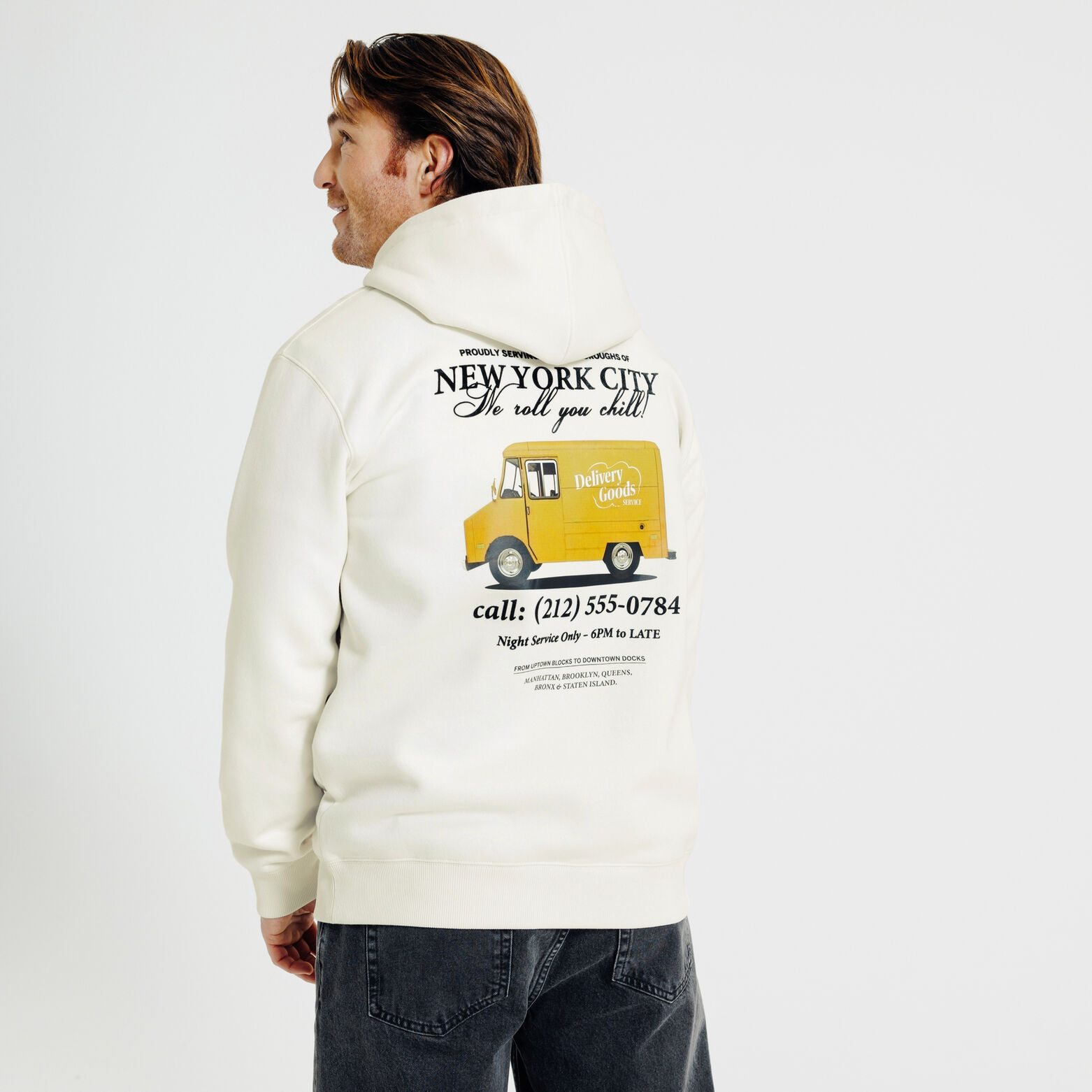 Sweat &agrave; capuche imprim&eacute; devant dos