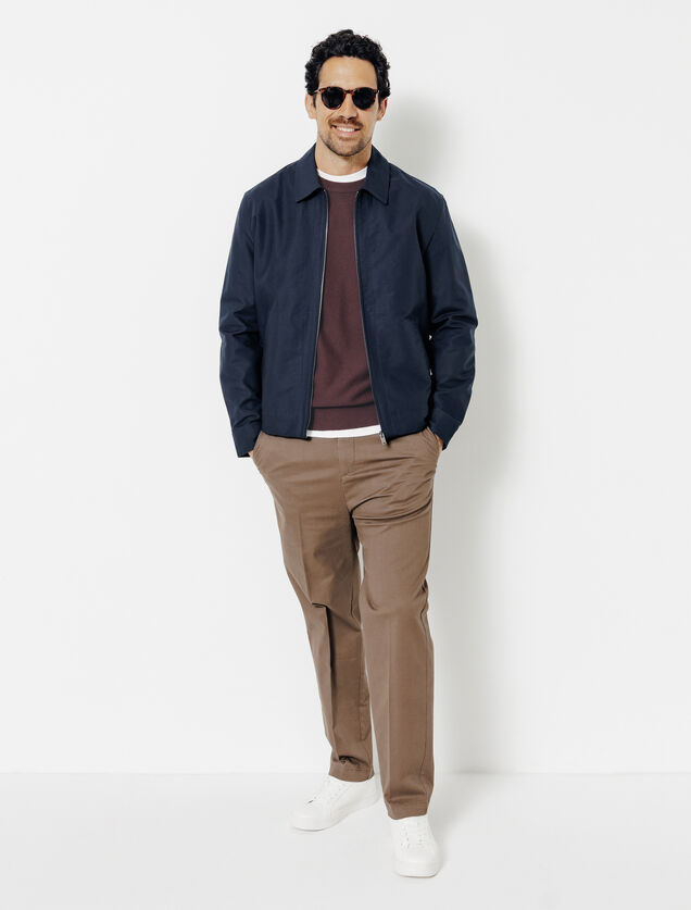 Trui ronde hals in fantasie stekenpatroon