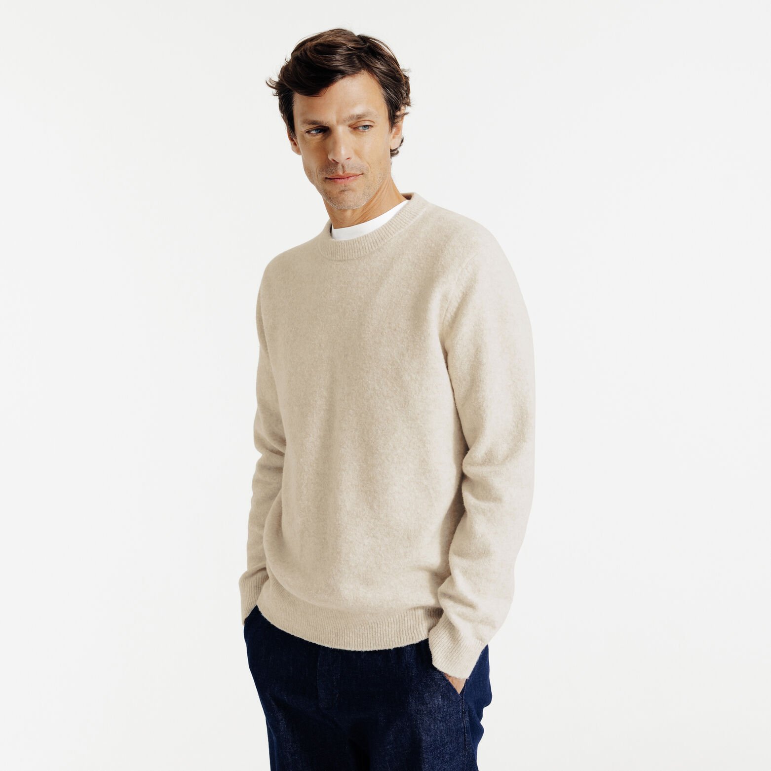 Pull col rond mousseux