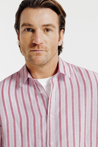 Chemise 100% lin ray&eacute;e