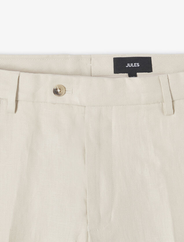 Comfort fit kostuumbroek in linnen