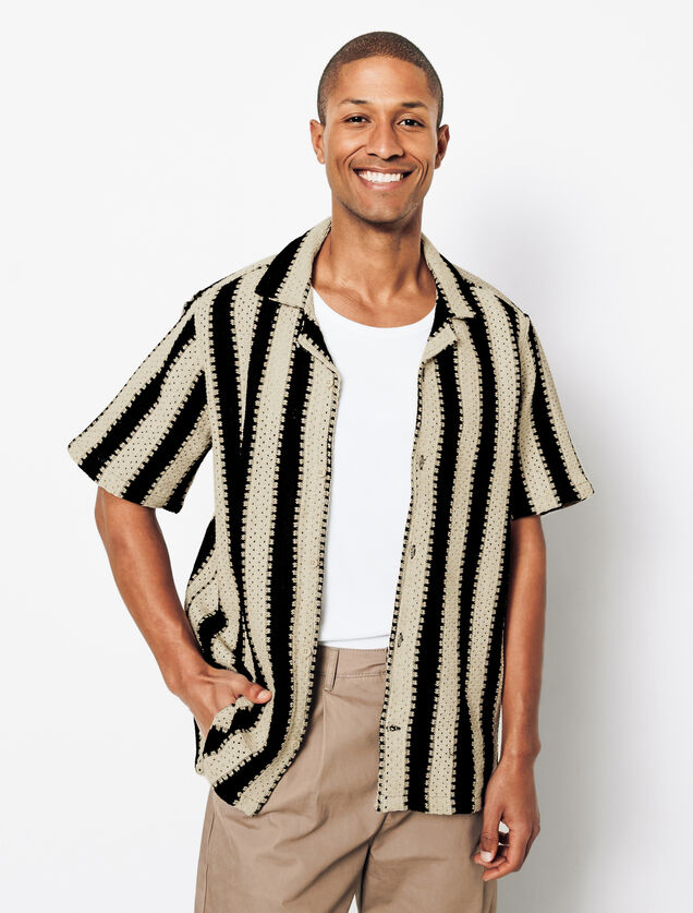 Chemisette en crochet col requin