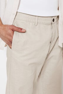 Tapered fit chinobroek in katoen en linnen