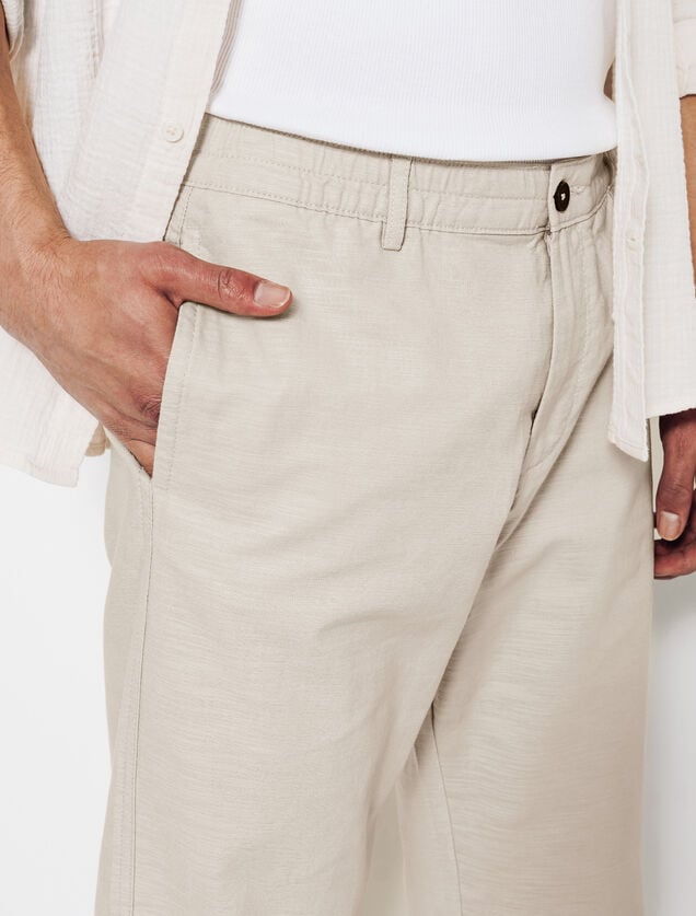 Tapered fit chinobroek in katoen en linnen