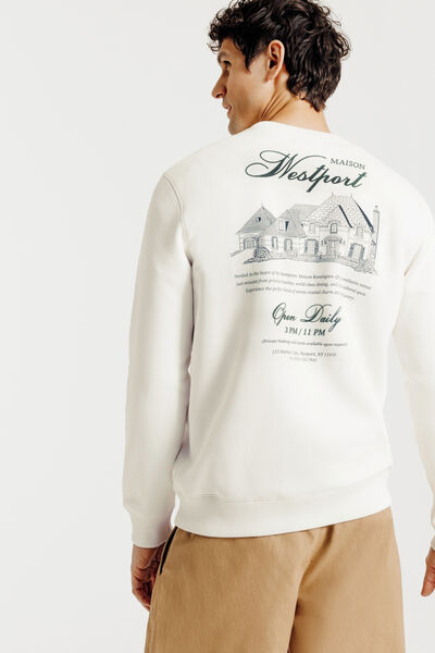 Sweat col rond imprim&eacute; devant dos