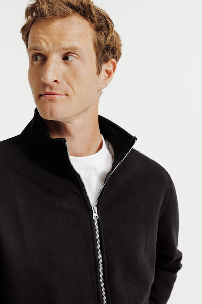 Sweat veste zipp&eacute;e col montant uni heavy weight
