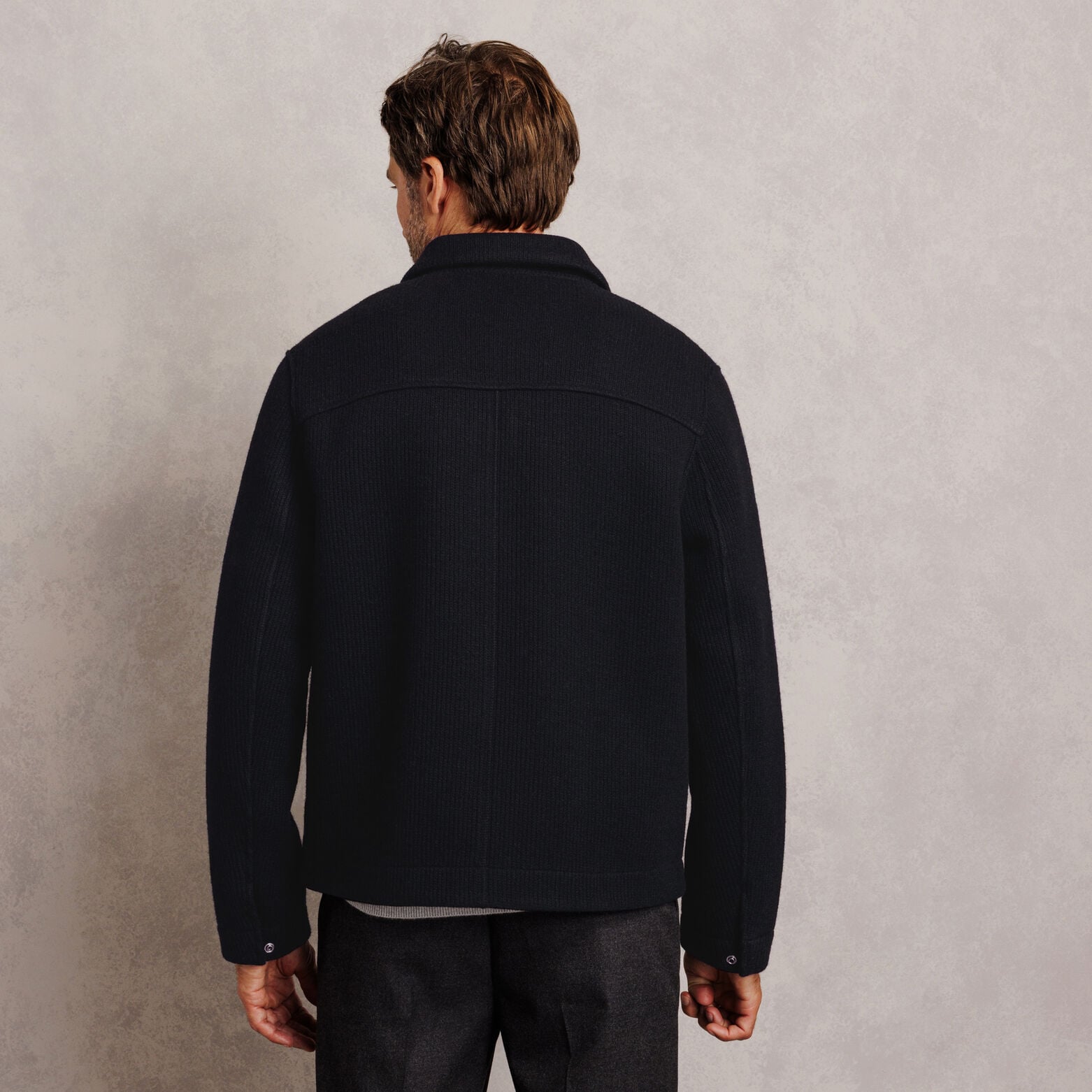Veste col chemise zipp&eacute;e en molleton