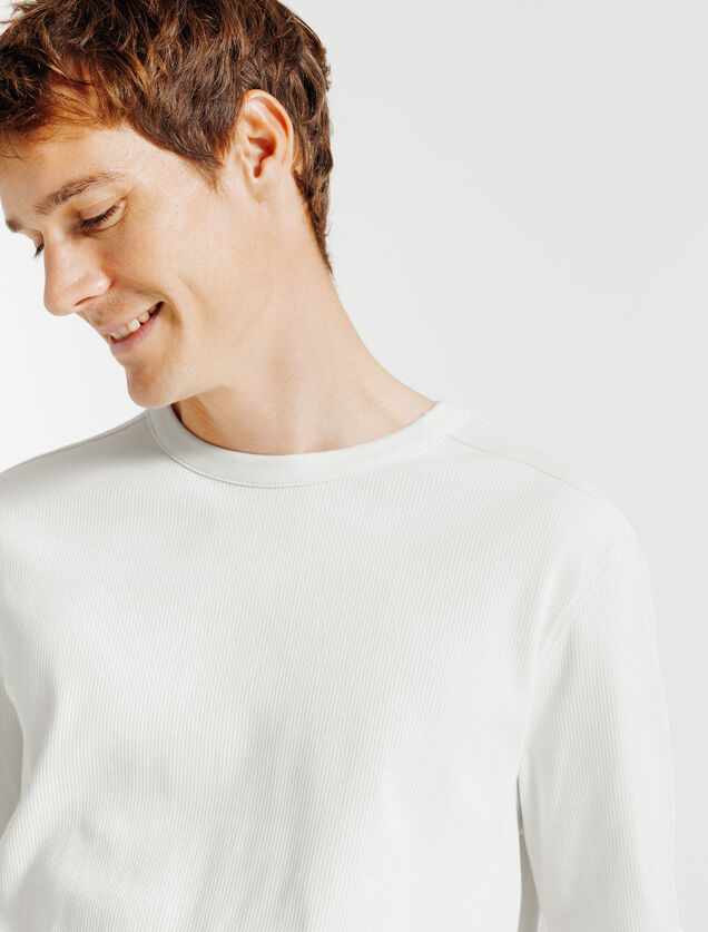 Geribd T-shirt met lange mouwen