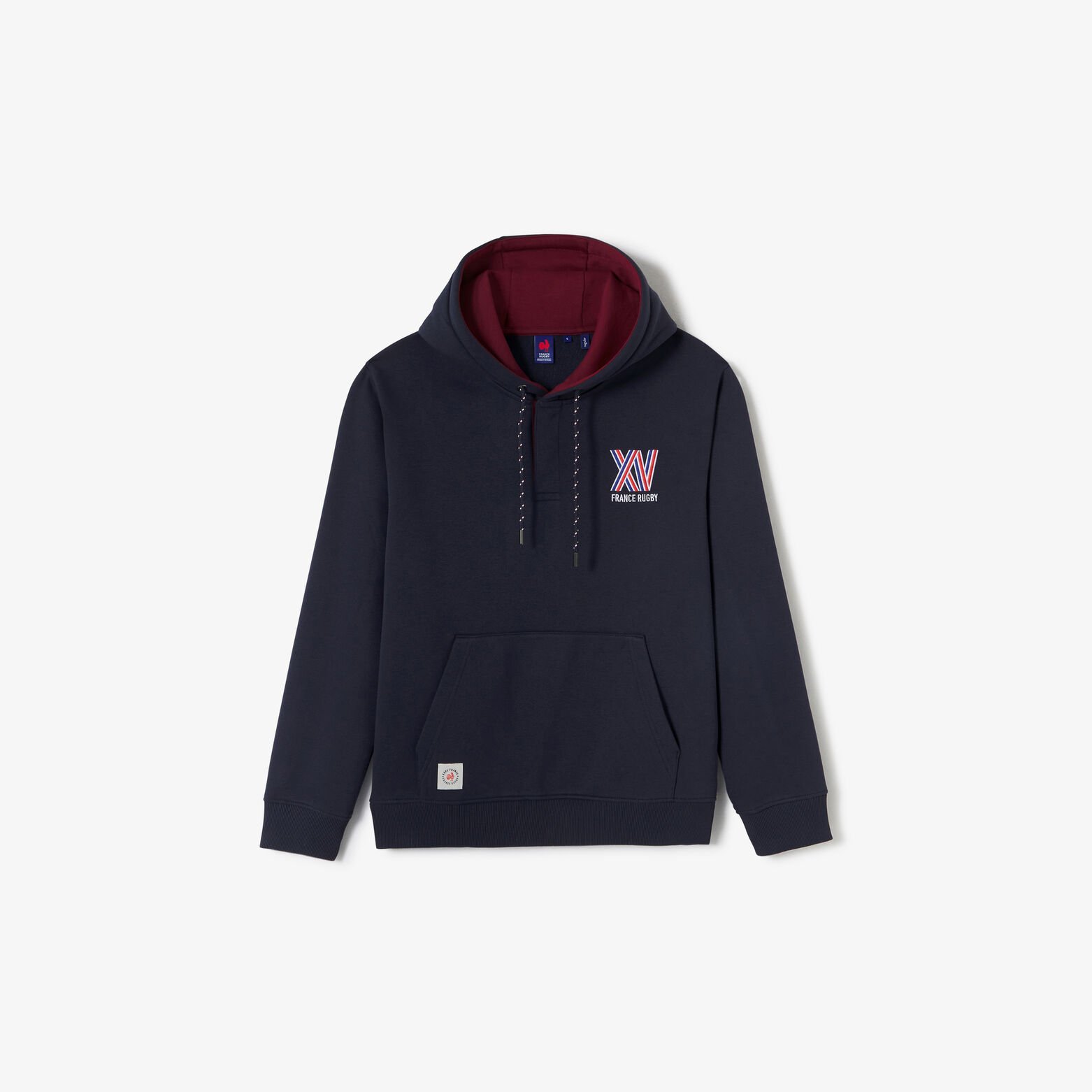 Sweat &agrave; capuche brod&eacute; licence France Rugby